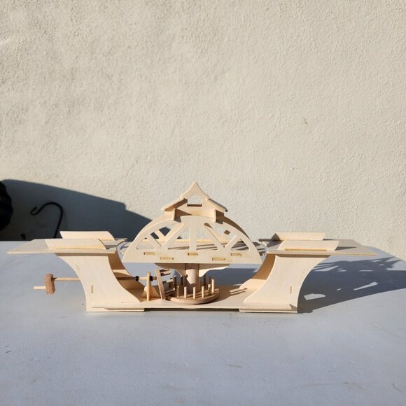 Hand-Built Swing Bridge Model Hand Crank Gears Wooden Wood based on Newcastle-up - Picture 4 of 13